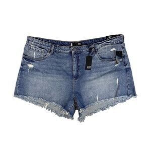 Kut From the Kloth High Rise Jane Denim Short Cut Off Distressed Size 24W NWT
